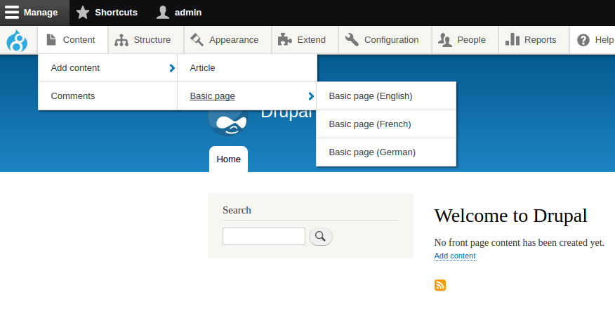 admin toolbar drupal